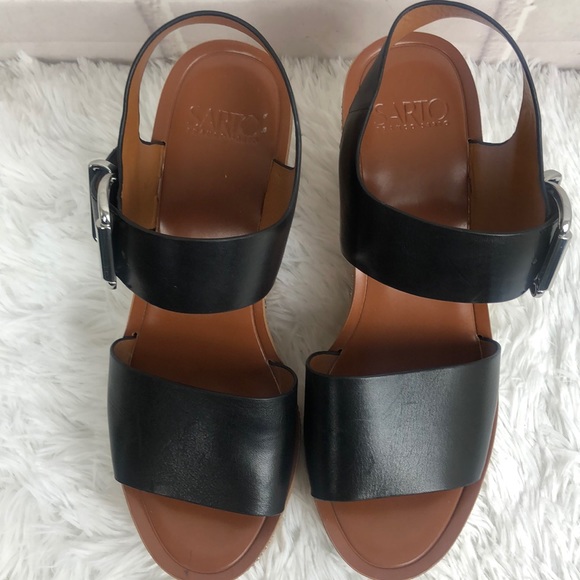 Sarto by Franco Sarto Polly Wedge Black Leather - Picture 11 of 13